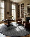Berkshire Estate Collection Area Rug - Windsor (Blackberry) Round Blackberry  lifestyle 38
