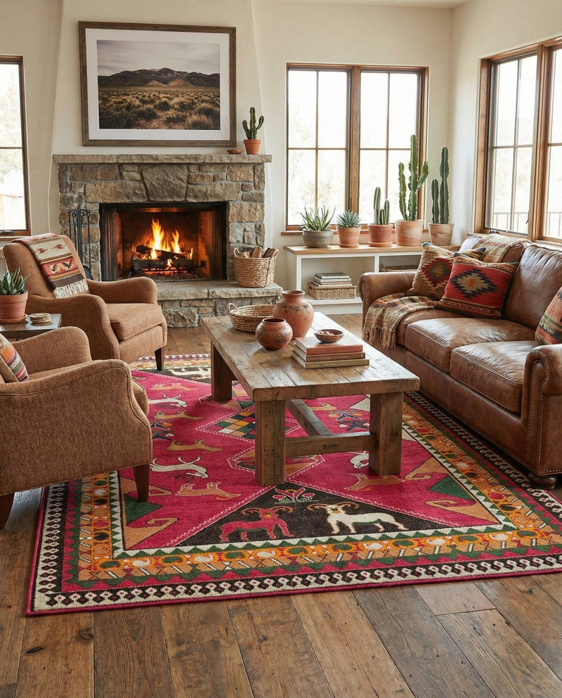 Sedona Vista Collection Area Rug -  Nolina Rectangle Pink  lifestyle 13