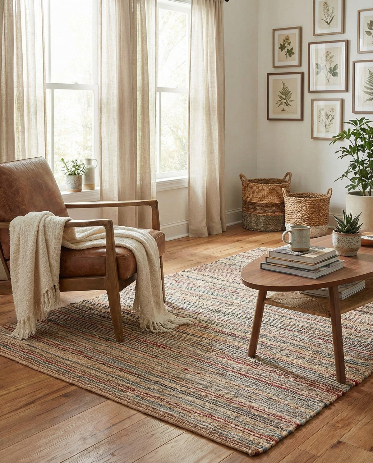 Savannah Jute Collection Area Rug - Serengeti Rectangle Multi  lifestyle 3