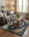Eden Oasis Collection Area Rug -  Tranquility (Navy Blue) Rectangle Navy Blue  lifestyle 21