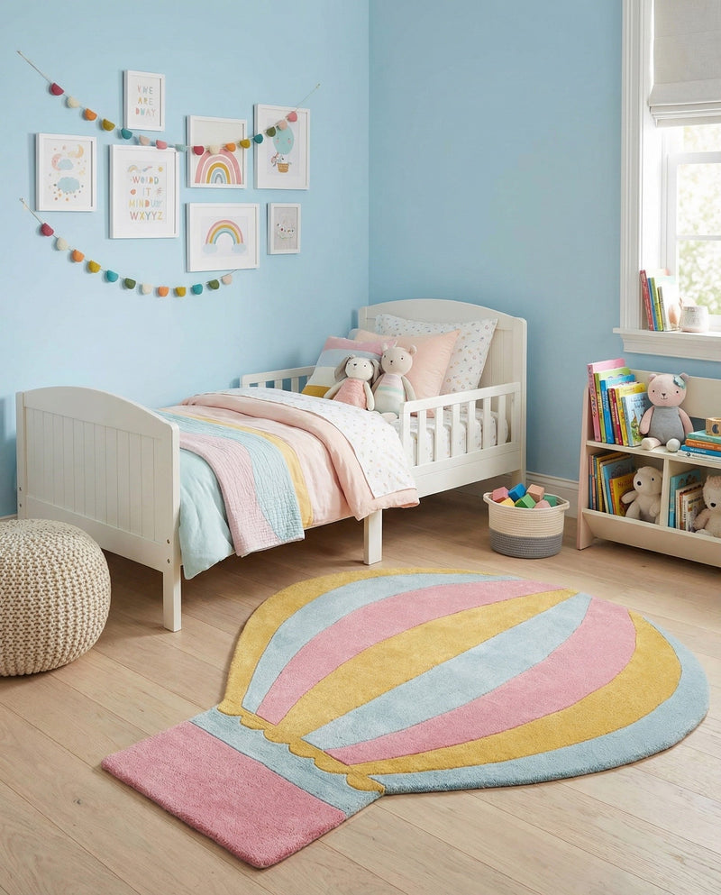 Whimsy Wonders Wool Collection Area Rug -  Oasis Square Multi  lifestyle 5