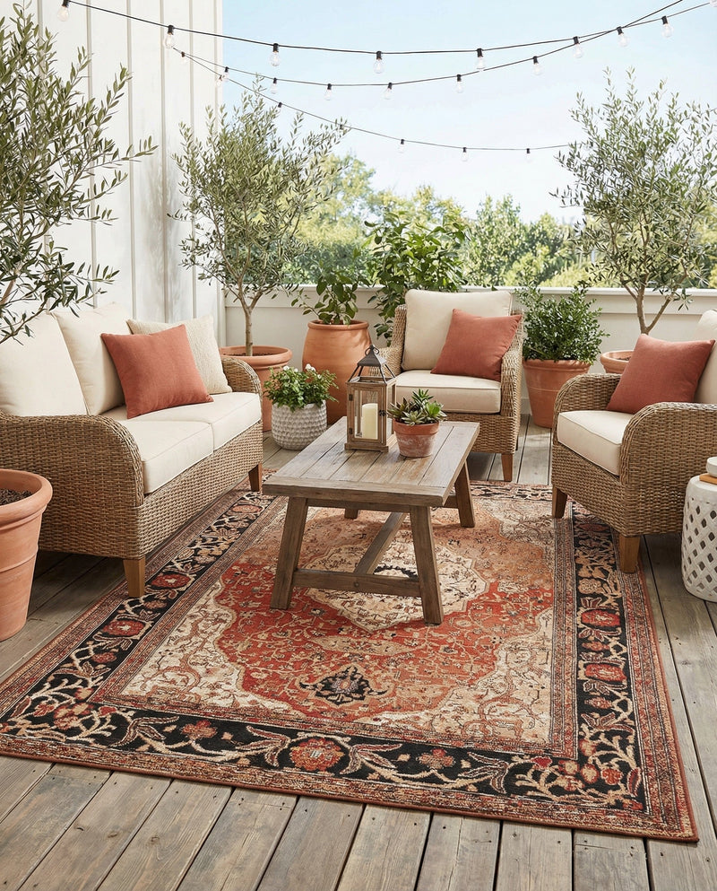 Patio Heritage Collection Area Rug -  Gazebo Rectangle Multi  lifestyle 23
