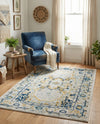 Parisian Elegance Collection Area Rug - Versailles (Gray) Rectangle Gray  lifestyle 12