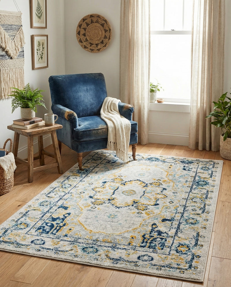 Parisian Elegance Collection Area Rug - Versailles (Gray) Rectangle Gray  lifestyle 12