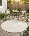 Garden Lattice Charm Collection Area Rug -  Pergola (Ivory) Round Ivory  lifestyle 47