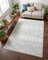 Marrakesh Lattice Collection Area Rug - Casablanca (Ivory Aqua) Rectangle Ivory Aqua  lifestyle 23