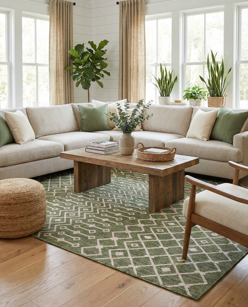 Savannah Pergola Collection Area Rug -  Pergola (Green) Rectangle Green  lifestyle 8