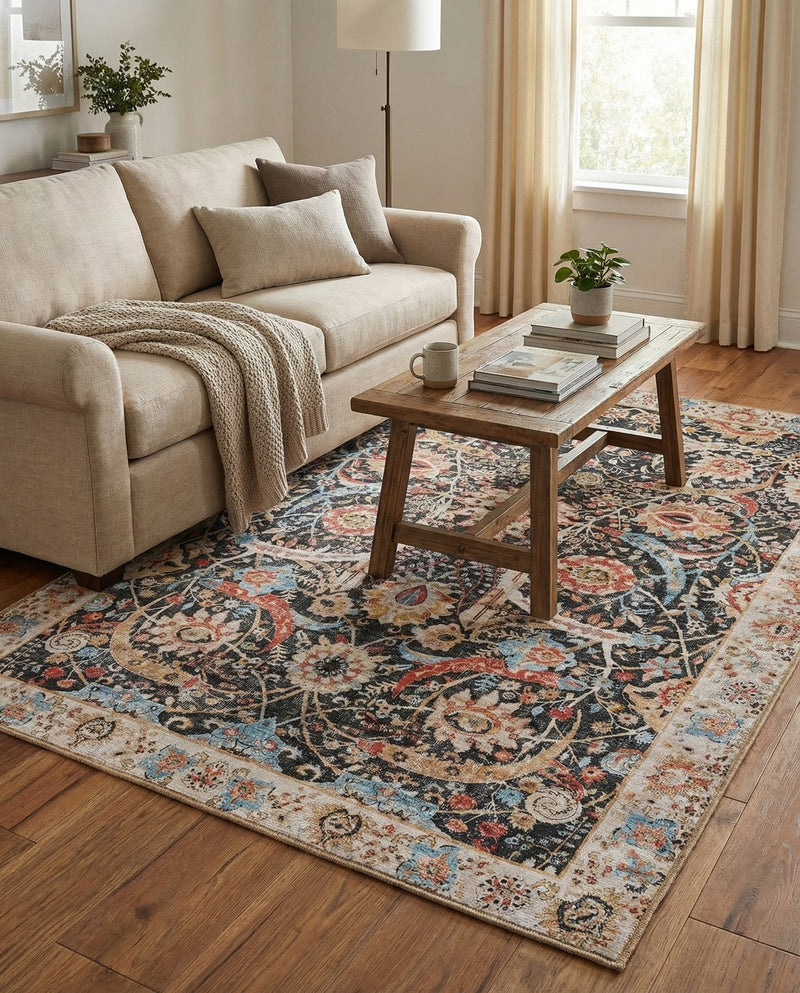 Heritage Elegance Collection Area Rug -  Topkapi Rectangle Black  lifestyle 41