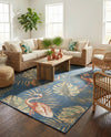 Coastal Terrace Collection Area Rug - Seabreeze Rectangle Navy Blue  lifestyle 16
