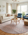 Urban Oasis Rugs Collection Area Rug -  Boulevard (Pink and Aqua) Round Pink and Aqua  lifestyle 58