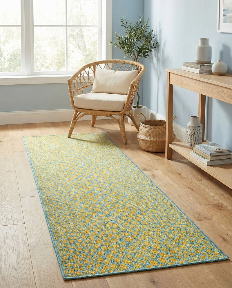 Urban Oasis Rugs Collection Area Rug -  Terrace (Yellow and Aqua) Runner Yellow and Aqua  lifestyle 59
