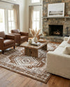 Savannah Elegance Collection Area Rug -  Tybee (Brown) Rectangle Brown  lifestyle 3