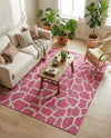 Savannah Escape Collection Area Rug -  Rainforest Rectangle Magenta  lifestyle 63
