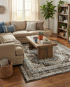Savannah Elegance Collection Area Rug -  Tybee (Gray) Square Gray  lifestyle 67
