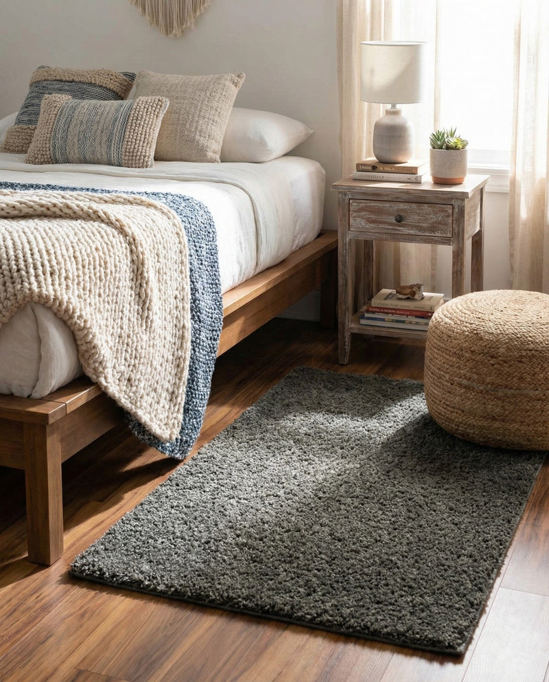 Cozy Comfort Shag Collection Area Rug - Haven (Smoke Gray) Rectangle Smoke Gray  lifestyle 9