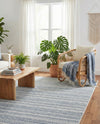 Seaside Stripes Collection Area Rug -  Boardwalk (Light Blue) Rectangle Light Blue  lifestyle 14