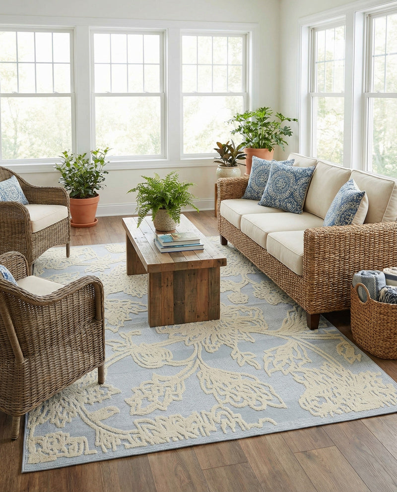 Bahama Breeze Outdoor Collection Area Rug -  Eleuthera Rectangle Gray  lifestyle 36