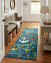 Seaside Haven Rugs Collection Area Rug -  Lighthouse Runner Navy Blue  lifestyle 55