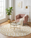 Hollywood Luxe Collection Area Rug - Sunset (White Gold) Round White Gold  lifestyle 48