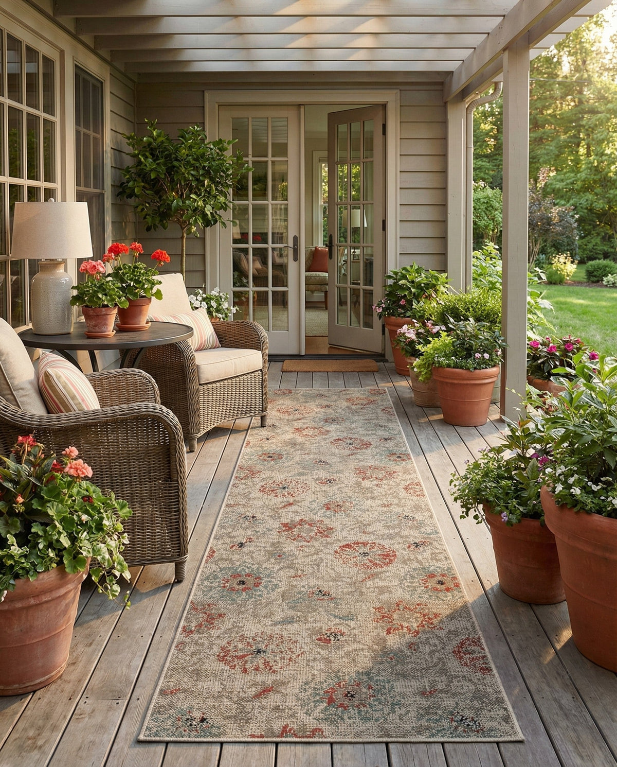 Seaside Blooms Collection Area Rug - Seychelles Runner Beige  lifestyle 52