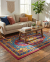 Caribbean Cove Collection Area Rug -  Canouan Rectangle Pink Blue  lifestyle 14