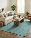 Woven Seaside Jute Collection Area Rug - Savannah (Turquoise) Rectangle Turquoise  lifestyle 22