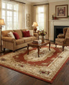Versailles Elegance Collection Area Rug -  Louveciennes (Brick Red) Rectangle Brick Red  lifestyle 12