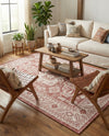 Tribal Terrace Treasures Collection Area Rug -  Incan Isle (Rust Red) Rectangle Rust Red  lifestyle 9