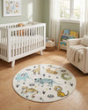 Wonder Tykes Collection Area Rug -  Spatter Round Ivory  lifestyle 38