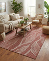 Seaside Blooms Collection Area Rug -  Evergreen (Rust Red) Rectangle Rust Red  lifestyle 15