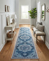 Baroque Era Collection Area Rug - Versailles (Navy Blue) Runner Navy Blue  lifestyle 28