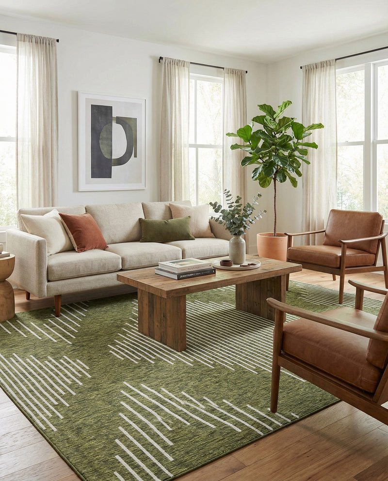 Urban Terrace Collection Area Rug -  Chelsea (Green) Rectangle Green  lifestyle 15