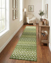 Mediterranean Lattice Collection Area Rug - Santorini (Green) Runner Green  lifestyle 30