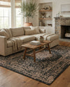Patio Heritage Collection Area Rug -  Lafayette (Black) Rectangle Black  lifestyle 12
