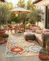 Outdoor Marrakesh Collection Area Rug -  Asilah Rectangle Ivory Beige  lifestyle 23