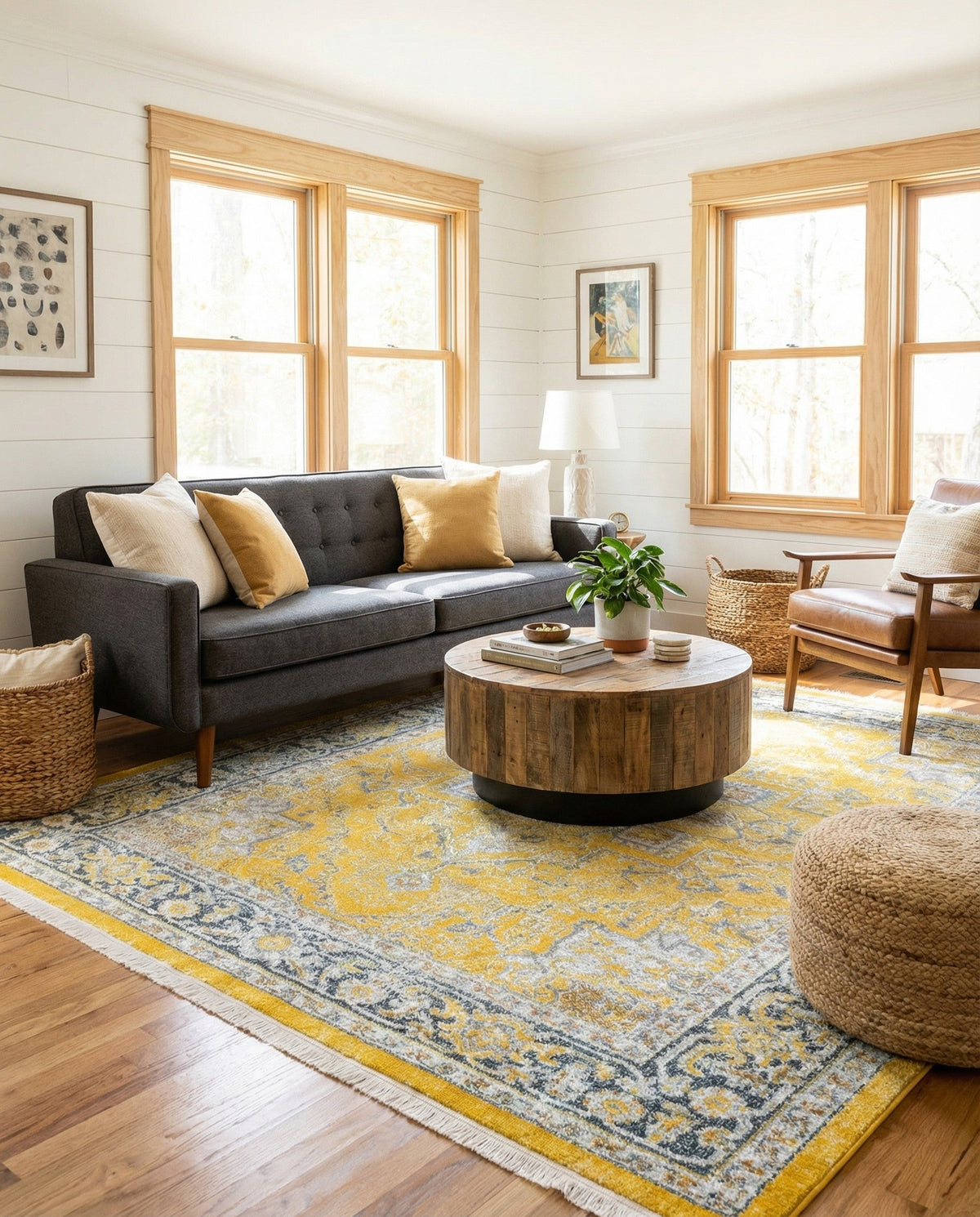 Caribbean Breeze Collection Area Rug -  Andros Square Yellow  lifestyle 129