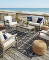 Seaside Haven Rugs Collection Area Rug - Sapphire (Charcoal) Square Charcoal  lifestyle 47