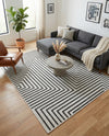 Urban Terrace Collection Area Rug -  Astoria (White and Black) Rectangle White and Black  lifestyle 10