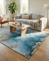 Urban Terrace Collection Area Rug -  Lanai Rectangle Gradient Blue  lifestyle 7