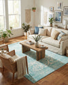 Georgetown Rugs Collection Area Rug - Dupont (Aqua) Rectangle Aqua  lifestyle 8