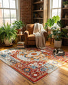 Parisian Elegance Collection Area Rug - Versailles (Rust Red) Square Rust Red  lifestyle 64