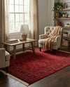 Samarkand Elegance Collection Area Rug -  Konye-Urgench Rectangle Red  lifestyle 4