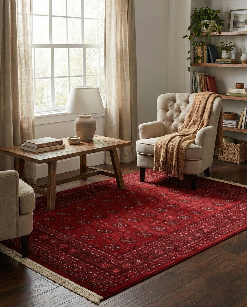 Samarkand Elegance Collection Area Rug -  Konye-Urgench Rectangle Red  lifestyle 4
