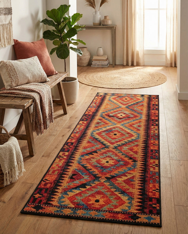 Safari Escape Rugs Collection Area Rug -  Kalahari Runner Multi  lifestyle 45