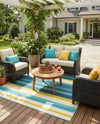 Terrace Fringe Collection Area Rug -  Veranda Square Multi  lifestyle 59