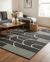 Urban Terrace Collection Area Rug -  Greenwich Rectangle Black and White  lifestyle 19