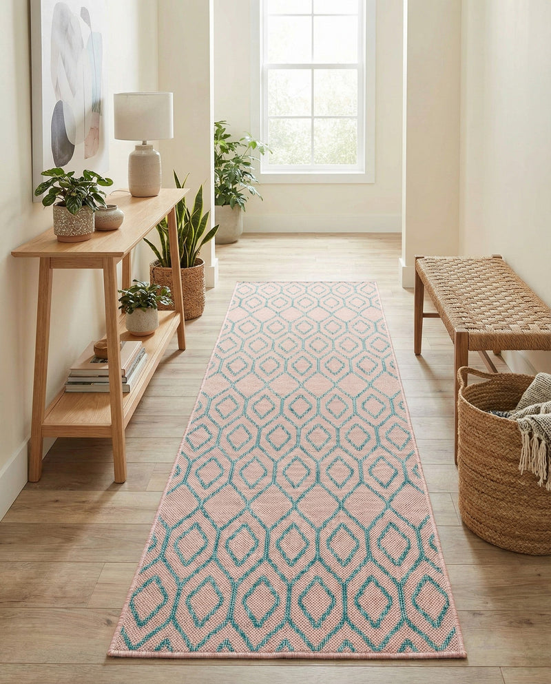 Urban Oasis Rugs Collection Area Rug -  Boulevard (Pink and Aqua) Runner Pink and Aqua  lifestyle 29