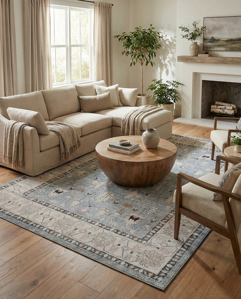 Heritage Harbor Collection Area Rug - Maritime Rectangle Harbor Blue  lifestyle 20