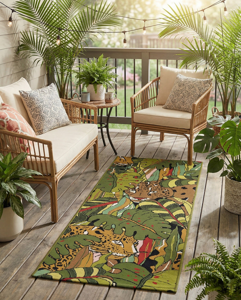 Seaside Blooms Collection Area Rug -  Sorrento Runner Green  lifestyle 47
