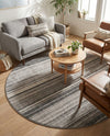 Jewel Oasis Collection Area Rug - Sapphire (Gray) Round Gray  lifestyle 64